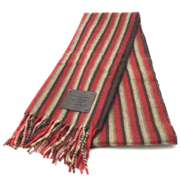 LOUIS VUITTON Efficial - Leie Muffler Scarf Red M7 - Picture 1 of 9